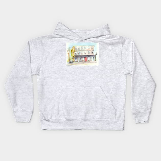 Camas Hotel Kids Hoodie by Jarrodjvandenberg